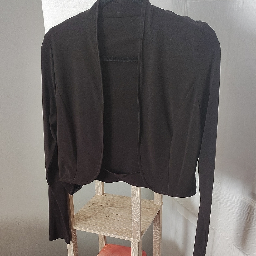 Black Open Front Blazer